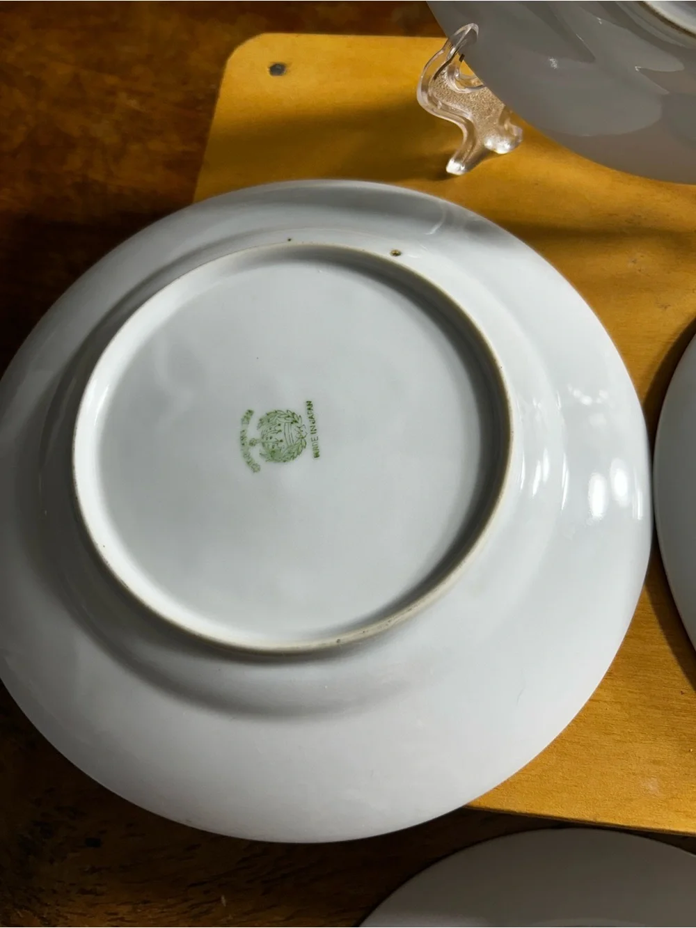 Chikatamachi Hand-Painted Floral Ceramic Dessert Plates - Orange Trim (Set of 4)